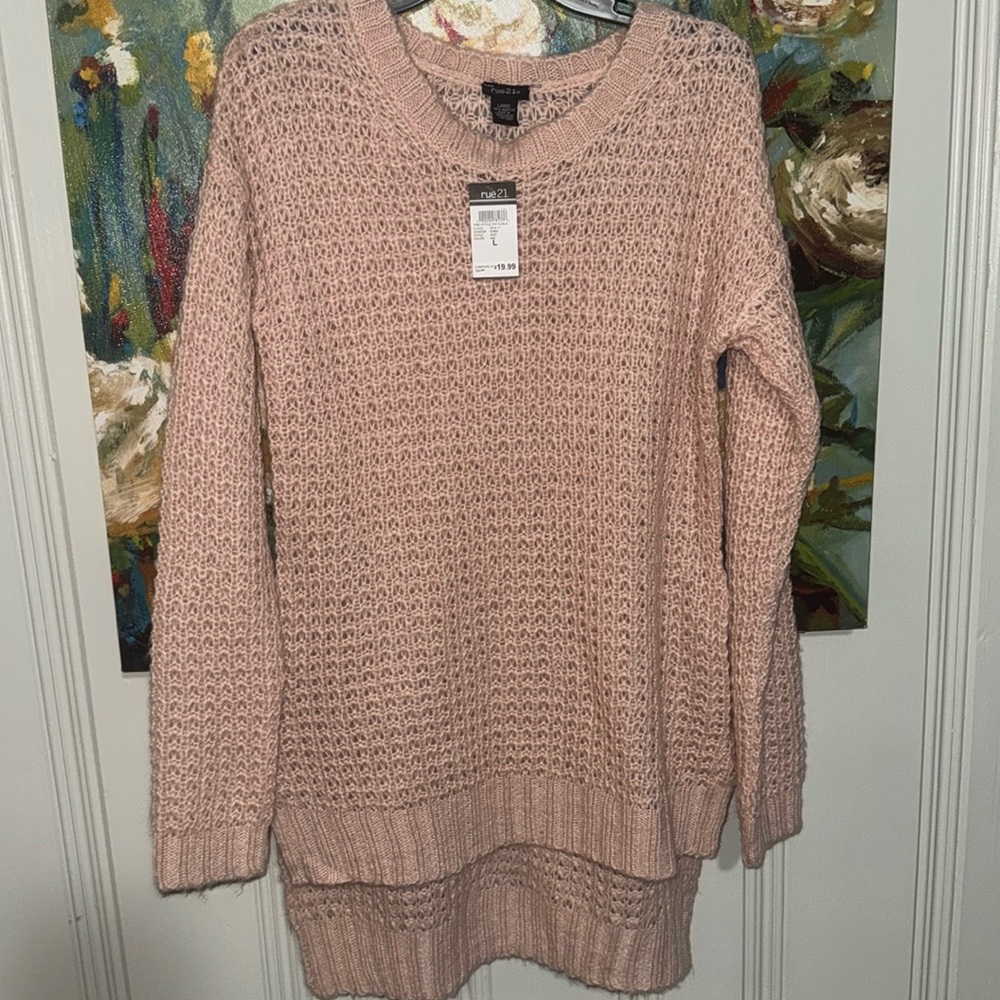 Pink Tunic Sweater from Rue21 Size Large NWT